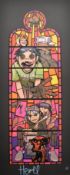 Jamie Hewlett (b.1968) signed limited edition 145/250 lithograph 'Gorillaz' from the Stained Glass