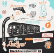 Stephen Powers (ESPO) (b.1969) signed limited edition 78/125 print New York, with Pictures on