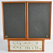 Retro Hi-Fi equipment comprising Luxman 707 integrated amplifier and a pair of Jordan Watts