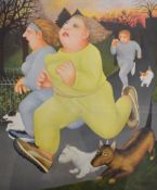 Beryl Cook (1926-2008) Joggers on the Hoe, coloured print signed in pencil bottom right margin and