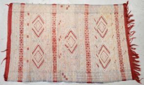 North African rug with five guls and geometric borders, 160 x 105cm