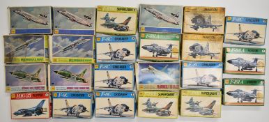 Twenty three Otaki 1:144 plastic military aircraft kits to include Convair F-102A Deltadagger, MiG-