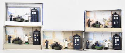 Five Dinky Toys Police Set No. 42, each containing Motorcycle Police Patrol, White Point Duty