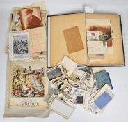 Victorian album of scraps, drawings, watercolours, photographs, tickets and programmes etc including