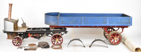 Part built 2 inch scale Clayton steam wagon, the coal fired silver soldered copper boiler with water