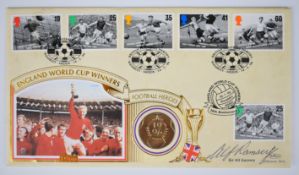 1996 football coin cover signed by Sir Alf Ramsey