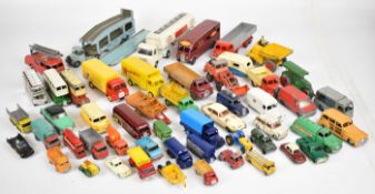 Over fifty vintage Dinky and Matchbox diecast model cars and similar to include Humber Hawk,