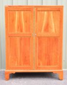J.D. Gamlen of Exmouth Arts and Crafts style bespoke cherry wood linen press or cupboard, the twin