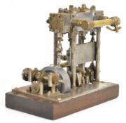 Stuart style compound live steam marine launch engine with counterbalanced crank, driving a 5cm