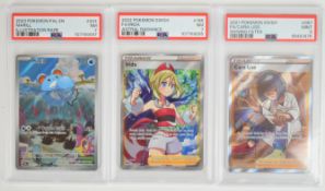Pokémon TCG - Three graded cards comprising Cara Liss 2021 Shining Fates 067/072, Irida 2022