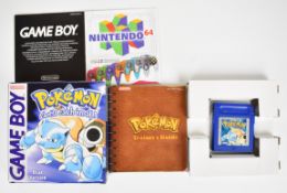 Nintendo Game Boy Pokémon Blue Version retro computer game, boxed with manual