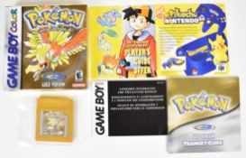Nintendo Game Boy Color Pokémon Gold computer game, boxed with manual.