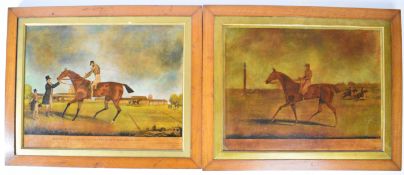 Pair of 19th century horse racing prints, one titled ‘Memnon The Winner of The Great St. Leger