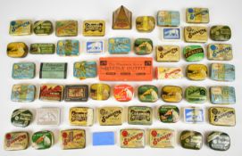 Collection of approximately fifty vintage gramophone advertising needle tins including His Master’