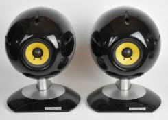 Fujitsu Eclipse TD-512 egg shaped speakers with stands, 30 watts, H37cm x W26cm x D38cm, serial
