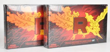 Pokémon TCG - Two Team Rocket's Moltres Ex Ultra Premium Collection (UPC) boxed sets, both factory