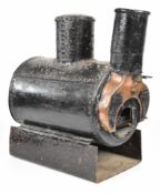 Early 20th century model coal fired marine Scotch boiler of riveted steel construction with shaped