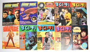Ten 1970's Sci-Fi magazines and poster books to include Star Trek, Doctor Who and Doc Savage.
