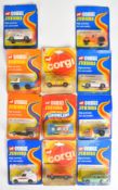 Eleven carded Corgi and Corgi Juniors diecast model cars to include Ford Cobra Mustang, Formula 5000