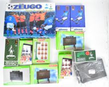 Zuego and Subbuteo table football items comprising main game, additional teams, goals and