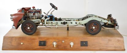 Hohm electrically operated demonstration model classic car chassis, with transparent engine having