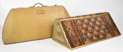 Veteran or vintage car footrest storage box or tool locker with campaign style handles to ends and