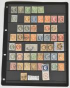 France stamps 1862-1870 on stock page including 1869 5F lilac (SG131) used, with selection of