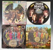 Seven Beatles picture disc LPs comprising Help! (Dutch bootleg), Live on Air 1963 Volume One (