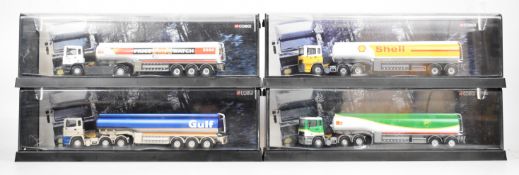 Four Corgi Modern Trucks 1:50 scale diecast model ERF tankers comprising comprising Gulf Oil