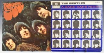 Two Early Beatles LPs. Rubber Soul (PMC 1267) loud cut crossover pressing with the loud cut matrix/