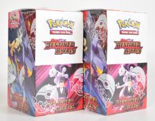 Pokémon TCG - Two Scarlet & Violet 'Destined Rivals' half booster boxes, each containing eighteen
