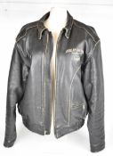 Harley-Davidson motorcycles vintage leather jacket with metal badge / motif, size XL