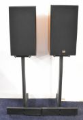 Pair of ATC SMC 20 speakers in natural wood finish, serial nos. 002529 and 002530, 40 x 24 x 32cm,
