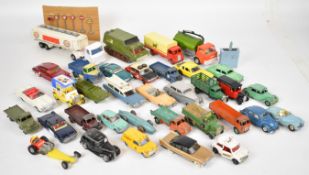 Thirty four vintage Dinky Toys diecast model cars, trucks and military vehicles to include