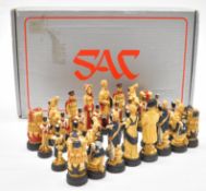 Studio Anne Carlton (SAC) 'The Battle of Waterloo' painted resin chess set, height of king 10.5cm,