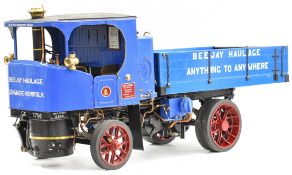 Bernard Lundberg exhibition quality 2 inch scale Clayton steam wagon, with tipper back. The coal