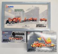 Three Corgi Classics Heavy Haulage 1:50 scale diecast models comprising Short Bros Scammell
