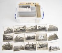 Approximately 200 London Transport, SE&CR, railcar and similar railway photographs and postcards,