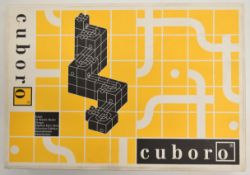 Cuboro fifty four piece wooden marble run game, in original box with instructions.