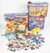 Galoob Micro Machines playsets and vehicles, some in original boxes.