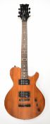 Dean Evo XM electric guitar in natural wood finish with maple neck, walnut fretboard, pearlescent