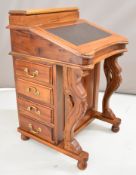 Reproduction mahogany Davenport, W55 x D53 x H84cm