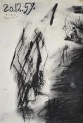 Pablo Picasso (1881-1973) charcoal abstract drawing, signed and dated 20.12.59 top left corner, 38 x