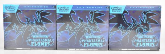 Pokémon TCG - Three Mega Evolution 'Phantasmal Flames' Elite Trainer Box (ETB) sets, all factory
