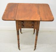 Two 19thC mahogany Sutherland tables with single drawers and faux drawer backs, raised on turned