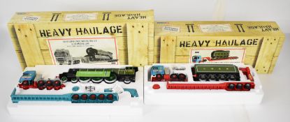 Two Corgi Heavy Haulage diecast models comprising DAF XF Super Space Cab and Flying Scotsman Load,