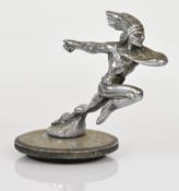 Alvis 4.3 Running Indian pre-war car mascot on cap, overall length 17cm