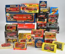 Twenty five 1:43 scale diecast model Ferrari sports cars by Bburago Herpa, Maisto, Vitesse,