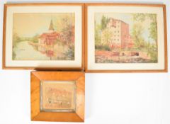 S.J. ‘Toby’ Nash (1891-1960) pair of ink and watercolour landscapes comprising The Fordwich Arms