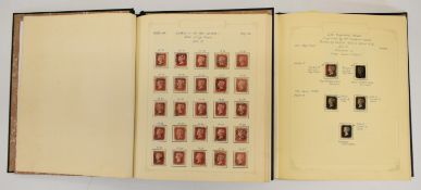 Two volumes of GB Queen Victoria stamps including eleven 1880 1d blacks, varying margins but various